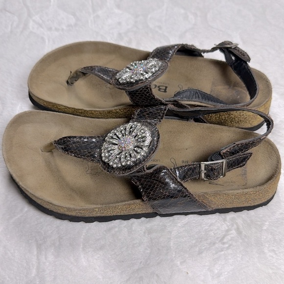 Birkenstock Betula Women’s Brown Crystal Boho Slingback Sandals Size 8 8.5 - Picture 4 of 15
